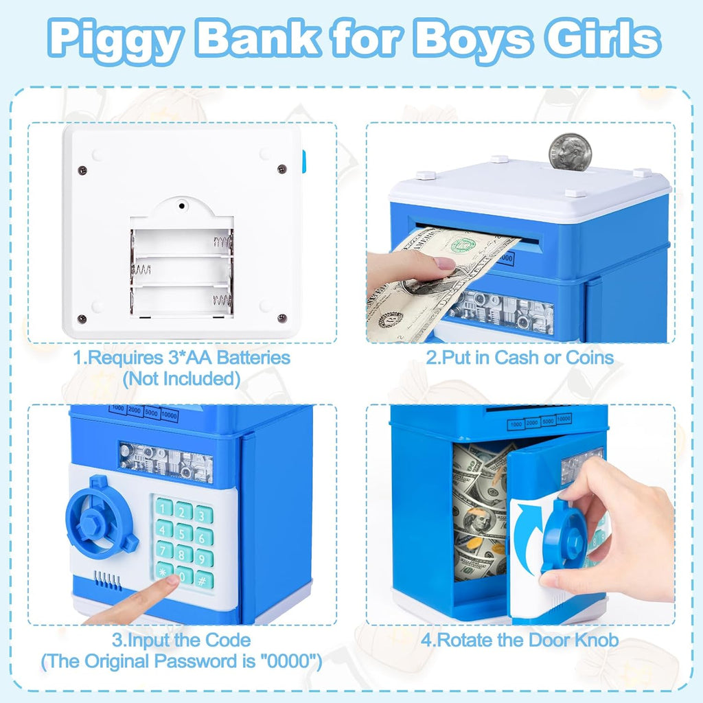 Refasy Piggy Bank Cash Coin Can ATM Bank Electronic Coin Money Bank for Kids-Hot Gift