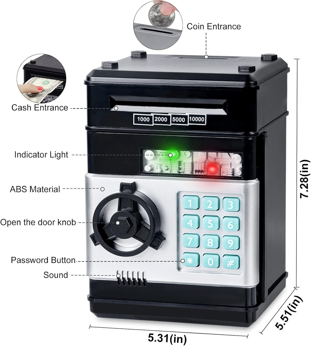 Refasy Piggy Bank Cash Coin Can ATM Bank Electronic Coin Money Bank for Kids-Hot Gift