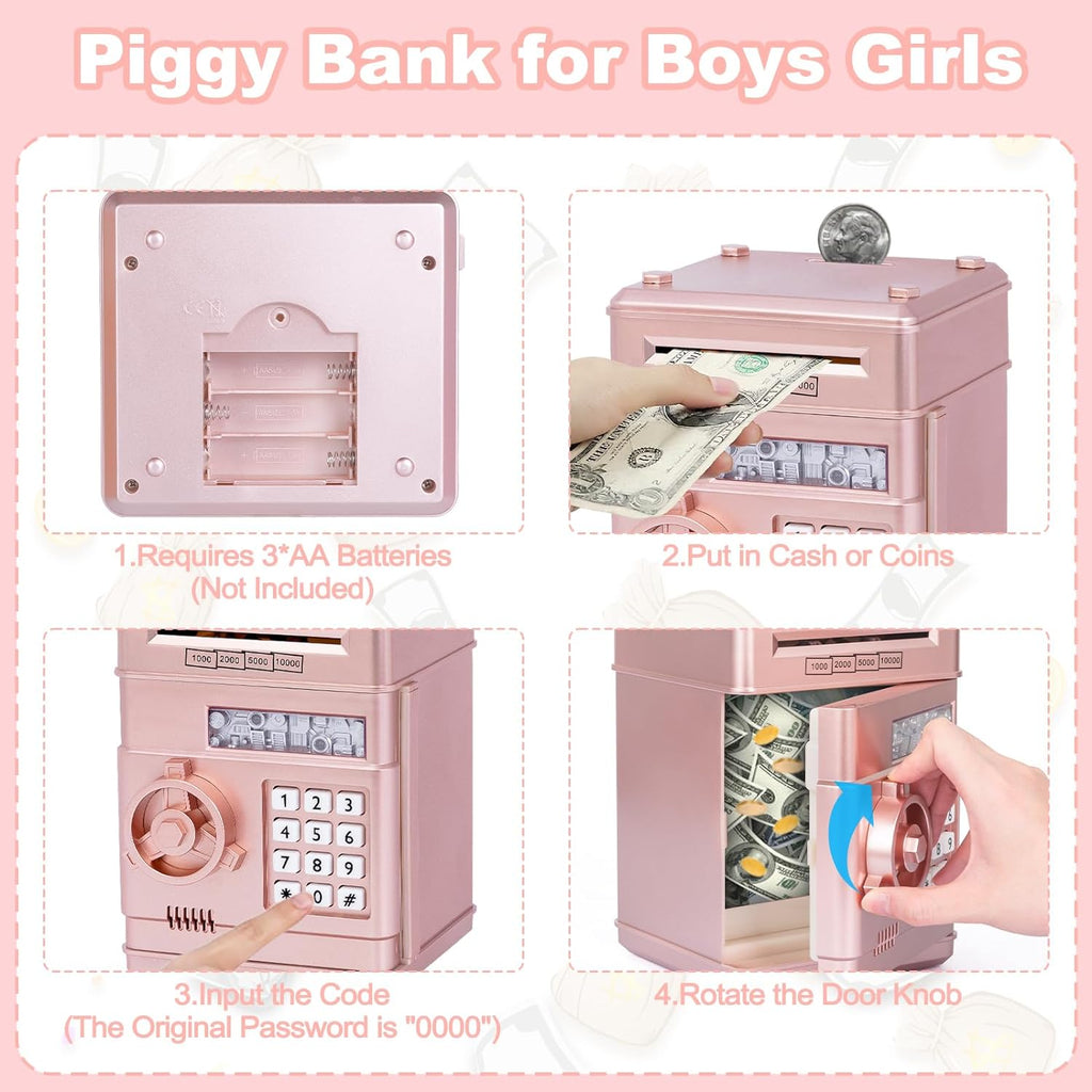 Refasy Piggy Bank Cash Coin Can ATM Bank Electronic Coin Money Bank for Kids-Hot Gift