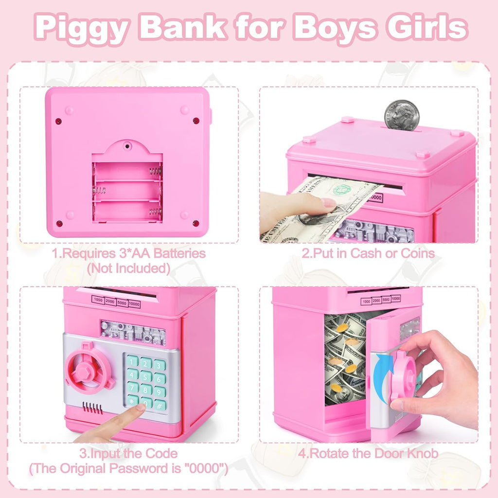 Refasy Piggy Bank Cash Coin Can ATM Bank Electronic Coin Money Bank for Kids-Hot Gift