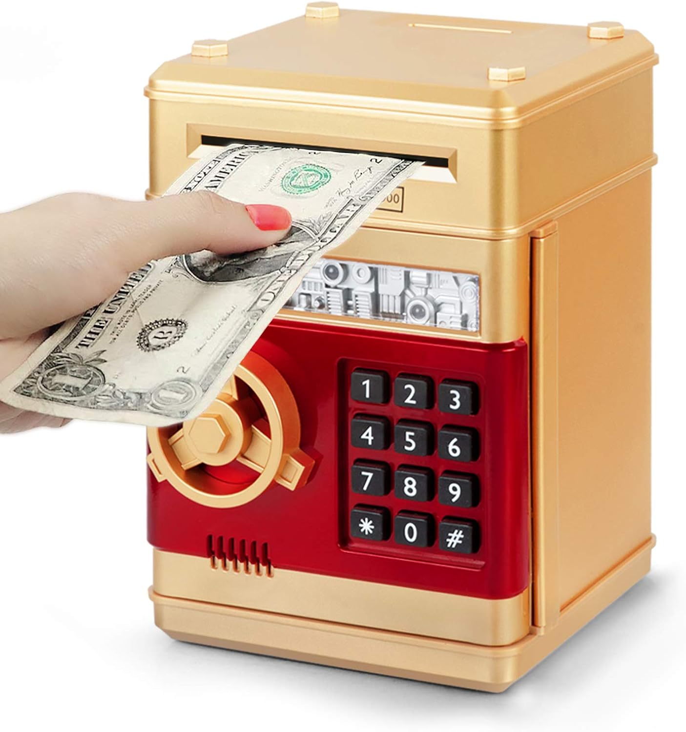 Refasy Piggy Bank Cash Coin Can ATM Bank Electronic Coin Money Bank for Kids-Hot Gift