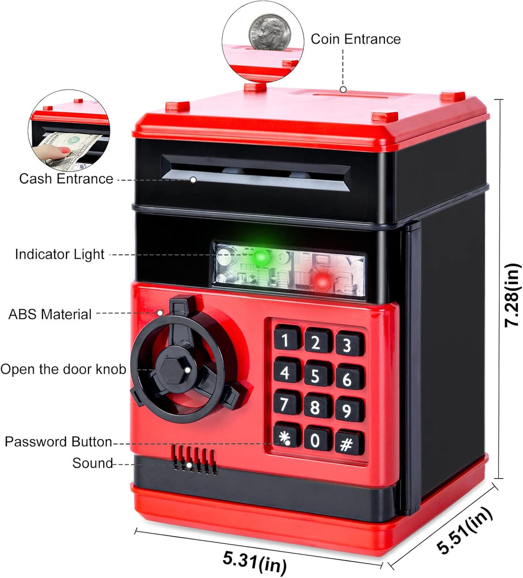 Refasy Piggy Bank Cash Coin Can ATM Bank Electronic Coin Money Bank for Kids-Hot Gift
