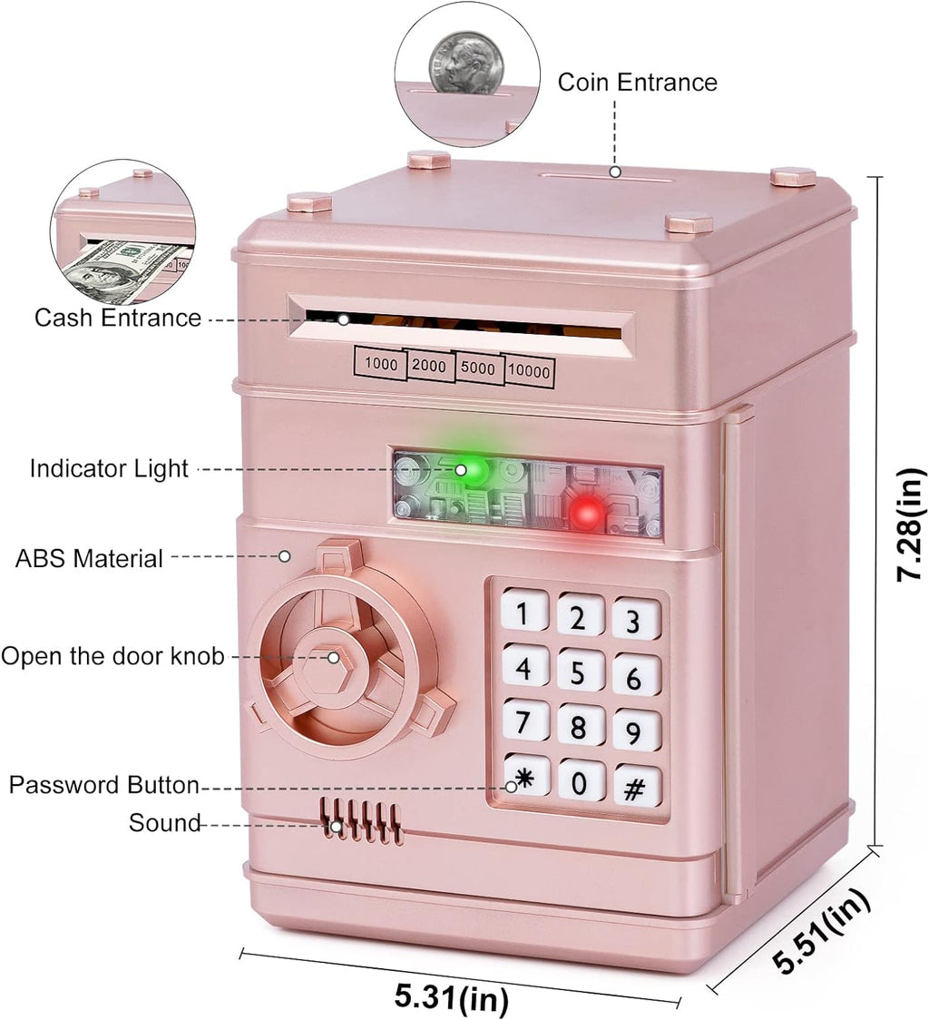 Refasy Piggy Bank Cash Coin Can ATM Bank Electronic Coin Money Bank for Kids-Hot Gift