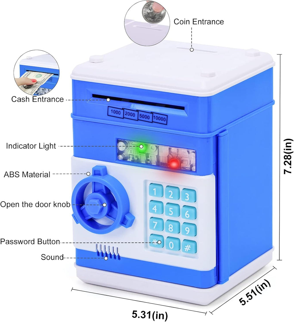 Refasy Piggy Bank Cash Coin Can ATM Bank Electronic Coin Money Bank for Kids-Hot Gift