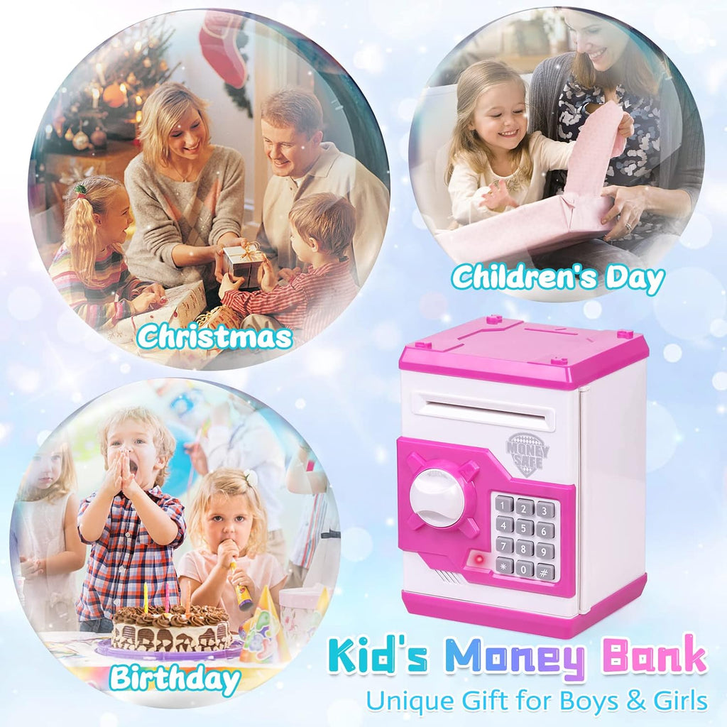 Refasy Piggy Bank Cash Coin Can ATM Bank Electronic Coin Money Bank for Kids-Hot Gift