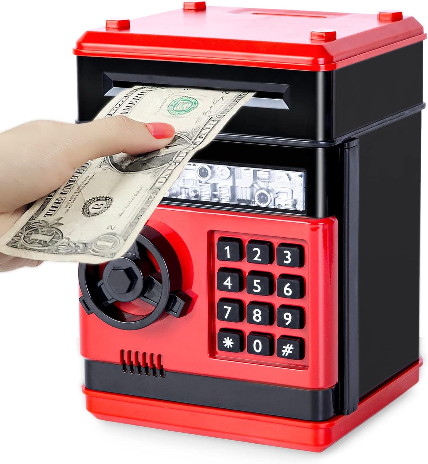 Refasy Piggy Bank Cash Coin Can ATM Bank Electronic Coin Money Bank for Kids-Hot Gift