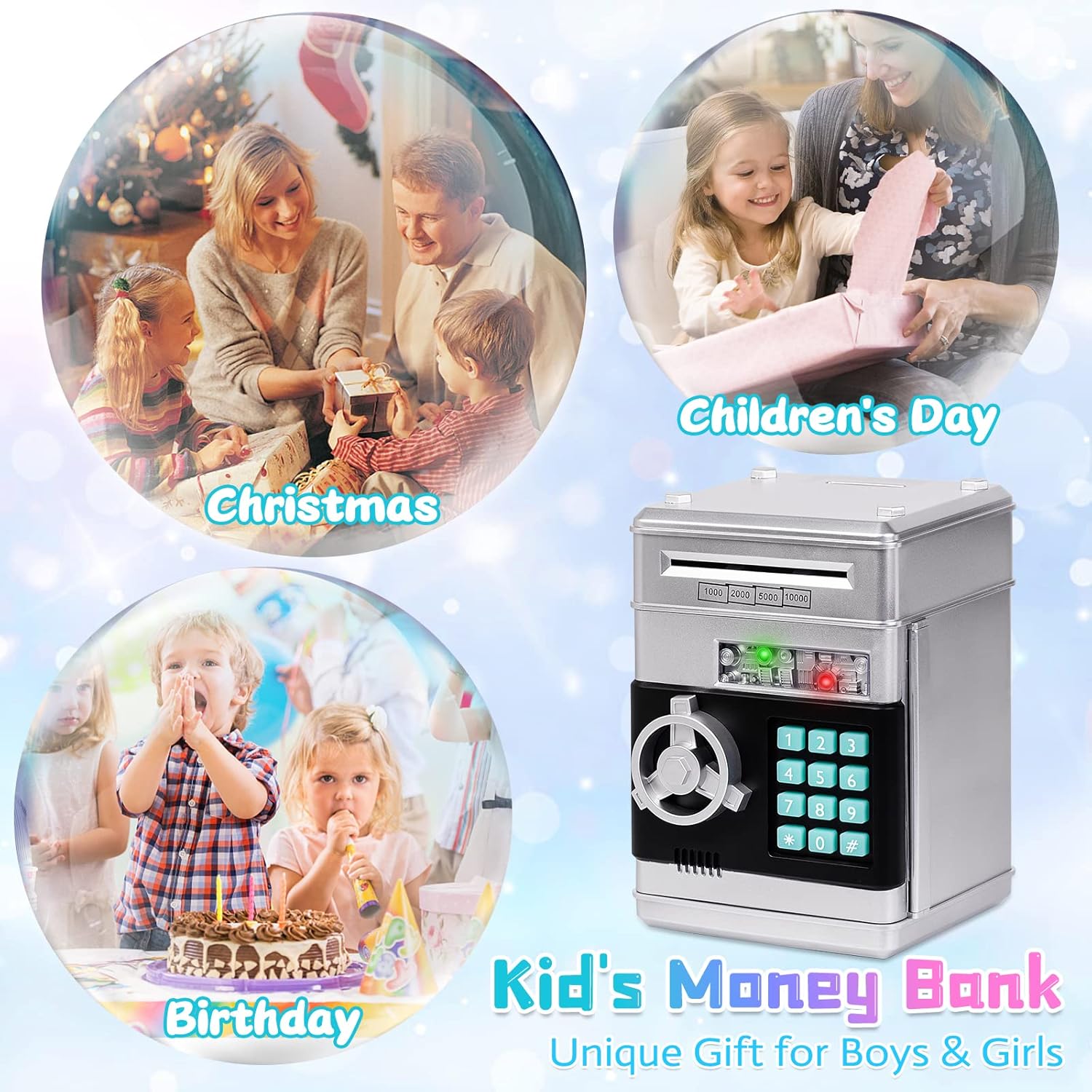 Refasy Piggy Bank Cash Coin Can ATM Bank Electronic Coin Money Bank for Kids-Hot Gift