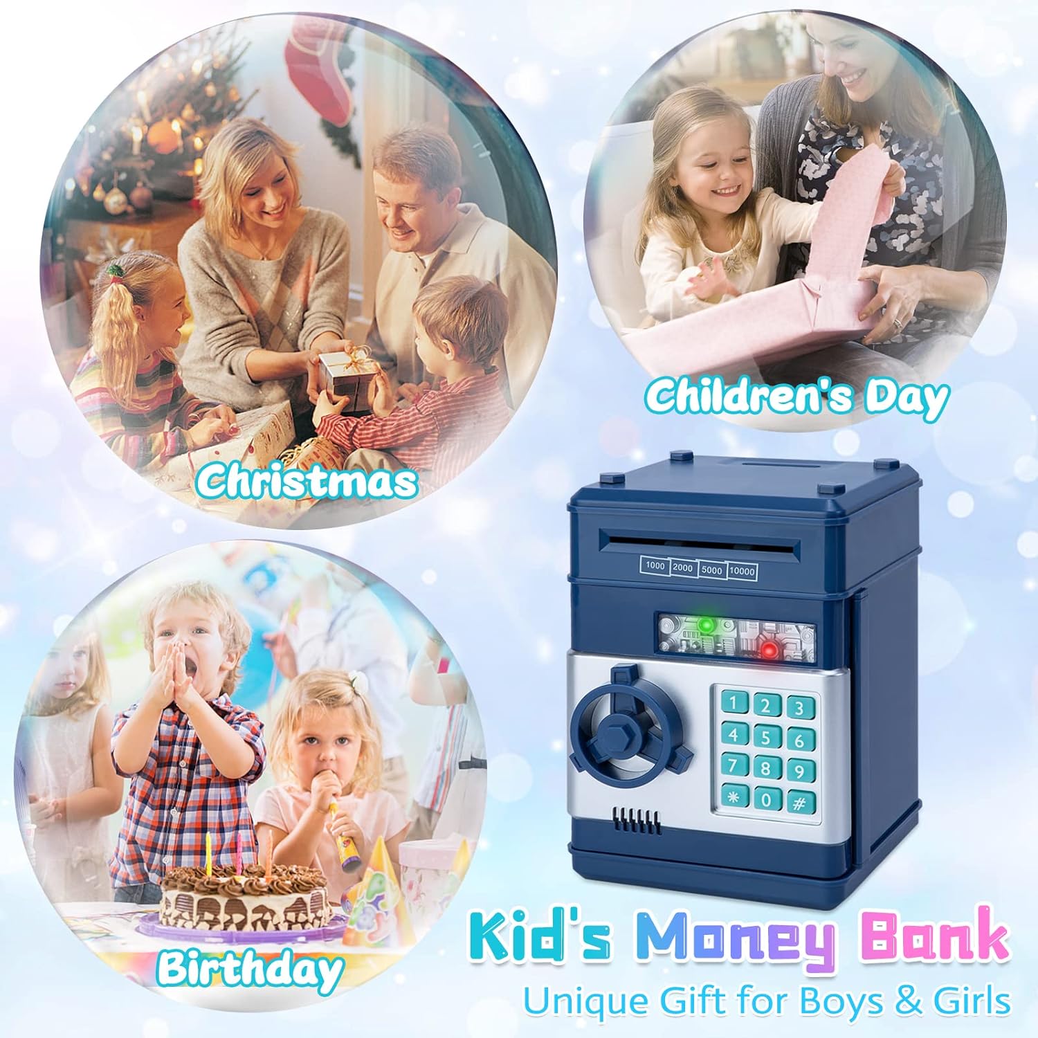 Refasy Piggy Bank Cash Coin Can ATM Bank Electronic Coin Money Bank for Kids-Hot Gift
