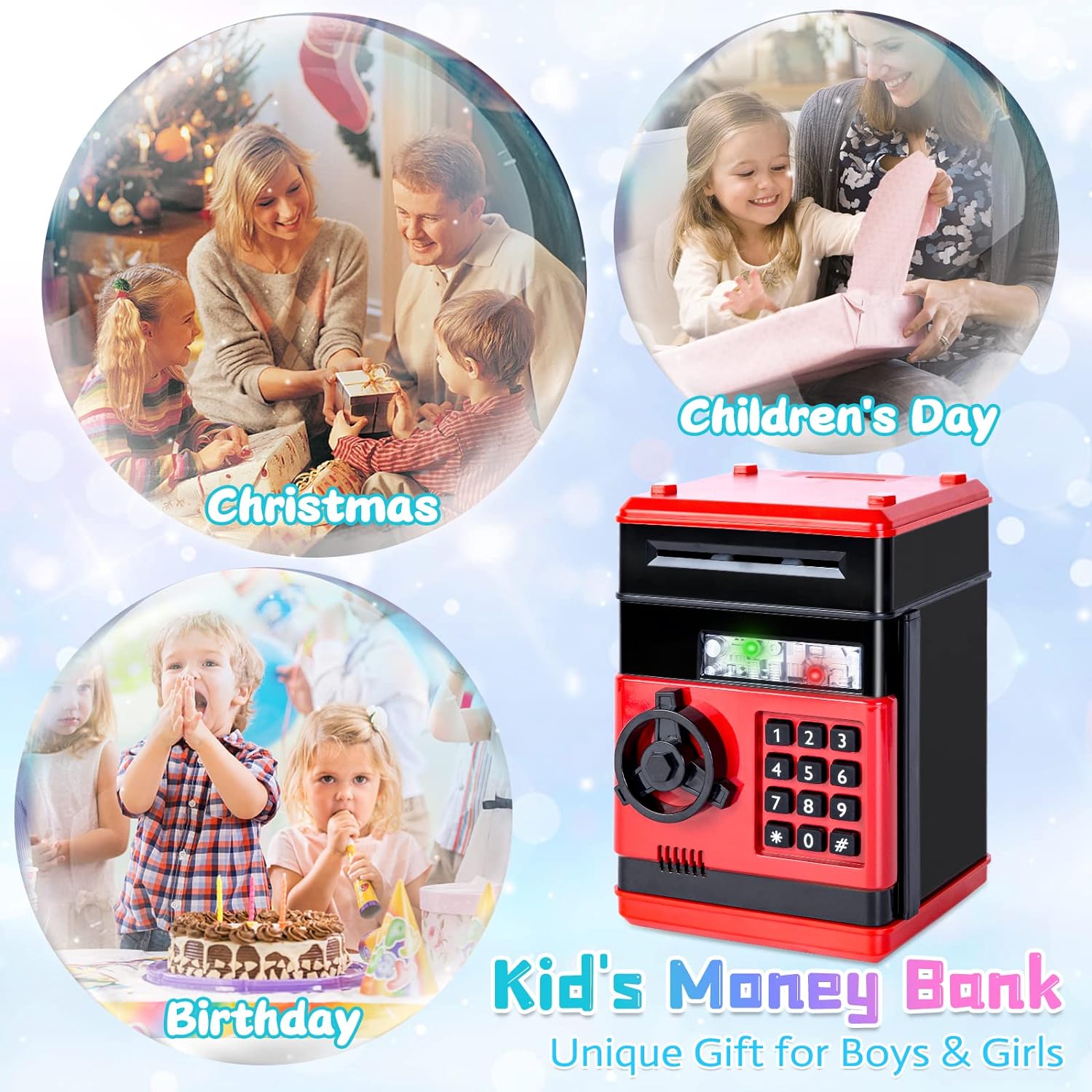 Refasy Piggy Bank Cash Coin Can ATM Bank Electronic Coin Money Bank for Kids-Hot Gift